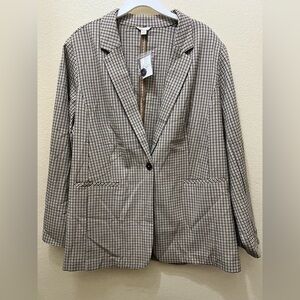 Cato Black and White Plaid Blazer